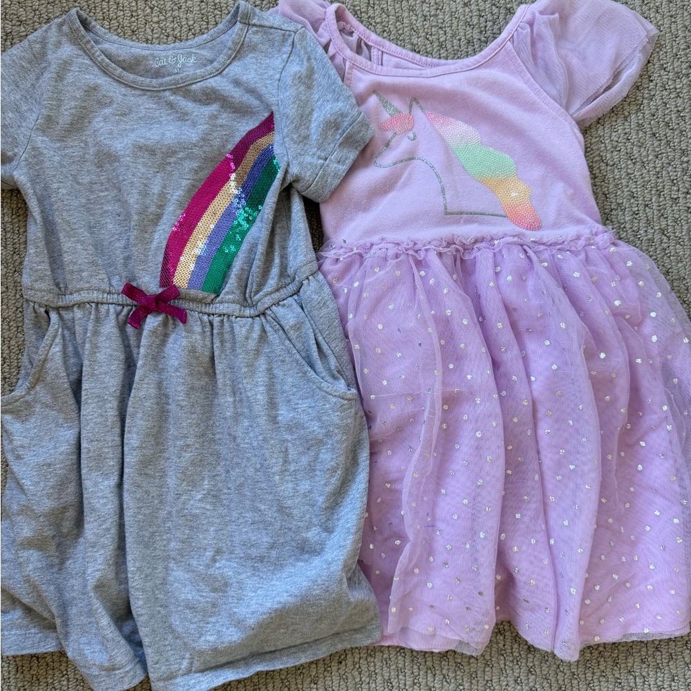 Cat & Jack Rainbow and Unicorn Dresses